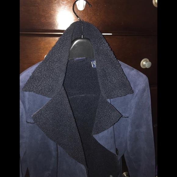 SOLD! NWOT GAP 1999 Faux Suede-Shearling Coat - Picture 4 of 8